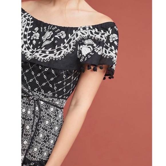 NWT Anthropologie Marisol Embroidered Pommed Midi - Picture 6 of 12